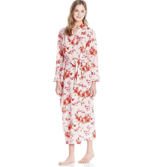 Oscar de la Renta Other - Oscar de la Renta Pink Label Women's Floral-Printed Long Robe Size S